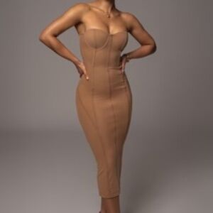 Nude bodycon dress